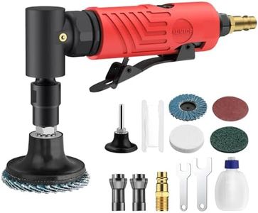 XUNTOP 20000Rpm Right Angle Air Angle Grinder with After-Exhaust,Angle Die Grinder with Empty Oil Bottle and 1/4" 1/8"Collets Widely Used in Polishing