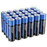 1.5V AA Lithium Rechargeable Batteries,3A High Capacity 3500mWh Li-ion Batteries, 1500 Cycles, Long Lasting, 1.5V Constant Output for Controller, Toys, Remote Controls... (24*AA)