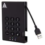 Apricorn Aegis Padlock 500 GB USB 3.0 256-Bit AES XTS Hardware Encrypted Portable External Hard Drive A25-3PL256-500