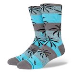 Stance Crew Melange Palm Socks (Large, Grey), Grey, Large