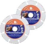 Carbide Multi Wheel,BRSCHNITT 2pcs 3-3/8inch (85mm) with Arbor 3/5 Inch (15mm) Tungsten Carbide Cut Off Wheel for Wood,Laminate,Gypsum Board,Plastic for Angle Grinder Cutting Disc