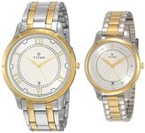 Titan Bandhan Quartz Analog with Date Silver Dial Stainless Steel Strap Watch for Couple-NS17752481BM01P