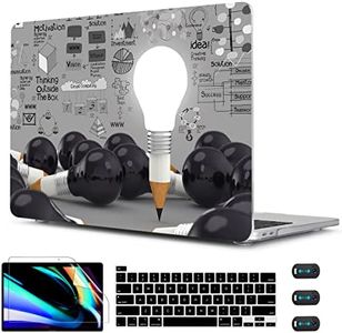 CISSOOK Creative Bulb Case for MacBook Pro 13 Inch 2023 2022 2021 2020 Release M2 A2338 M1 A2251 A2289, Hard Shell Cover with Keyboard Cover Screen Protector for MacBook Pro 13'' with Touch Bar, Bulb