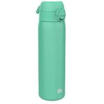 ION8 Vacuum Insulated Steel Water Bottle, 500 ml/18 oz, Leak Proof, Easy to Open, Secure Lock, Dishwasher Safe, Fits Cup Holders, Carry Handle, Scratch Resistant, Metal Water Bottle, Teal Green