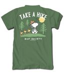 Riot Society Men's Short Sleeve Graphic Fashion T-Shirt, Peanuts Snoopy Take a Hike (Military Green Cc), Large