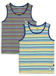 XY Life Kids Tank Tops for Girls - Combed Cotton Arcade Colorful Tank Top with N9 Silver Finish, 2X Softer Than Cotton, High Moisture Absorption Pack of 2 (5-6 Years; Multi Stripes)