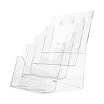 Plastic Acrylic Literature Holders Clear Flyer Holder Rack Card Holder File Magazine Pamphlet Booklet Display Stand 4 Tier Brochure Display Rack