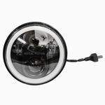 Royal Piston 5.75" LED Headlight | Full Ring DRL with Cool White/Yellow Light Throw | 6 Months Warranty Compatible with Bajaj Avenger, RX-100, RX-135, Harley