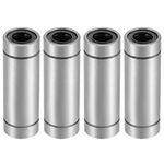 sourcing map LM8UU Extra Long Linear Ball Bearings, 8mm Bore Dia, 15mm OD, 45mm Length (Pack of 4)