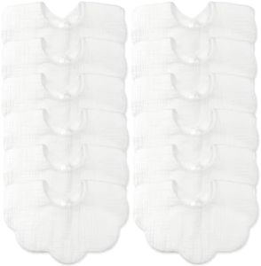 DOSMINE Baby Drool Bibs for Unisex Girls Boys 12 Pack Baby Muslin Bibs for Drooling and Teething