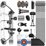 Lanneret Compound Bow and Archery Sets - Left Hand Archery Compound Bows 0-70 lbs Draw Weight Adjustable for Adults and Beginners，25"-31" Draw Length，up to IBO 320 fps，Archery Hunting Bow Set