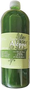 Sapone Liquido Di Aleppo 1000ml - Con Olio Di Oliva e 25% Di Olio Di Alloro, Adatto A Tutti I Tipi Di Pelle, Trattamento Per Acne ed Eczemi