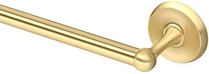 Gatco 5050 Designer II Towel Bar, 24 Inch, Brushed Brass/Wall Mounted 24" Towel Holder for Bathroom