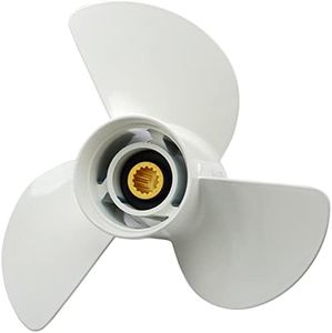 13 1/4 x 17-K Upgrade Aluminum Outboard Propeller- For Yamaha Engines 60HP 70HP 75HP 80HP 85HP 90HP 115HP 130HP，15 Spline Tooth，3-Blade，RH, NO. 6E5-45945-01-EL,Boat Motor Aluminum Propeller, white