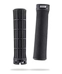 AARON Enduro MTB Bicycle Grips Made of Non-Slip Rubber - Sporty Handlebar Grips Including Lock-On Ring - Grips for Mountain Bike, BMX, E-Bike in Black