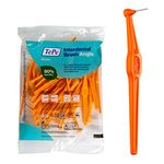 Tepe Adult Interdental Brush Angle, Angled Manual Dental Brush For Teeth Cleaning, Pack Of 25, 0.45 Mm, Extra-Small/Small Gaps, Orange, Size 1