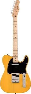 Squier by Fender Sonic Telecaster Electric Guitar, Maple Fingerboard, Black Pickguard, Butterscotch Blonde, Comes with Free Virtual Lessons