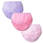 JIEYA Baby Girls Cotton Underwear with Bow-knot Briefs Panties,pack of 3 or 5, Hot Pink&pink&purple, 3T