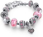 Capital Charms Pink Hearts Silver P