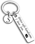 Nishabb Drive Safe Keychain 26 Letters Keychain Gifts for Boyfriend Couple Husband Dad Birthday Valentines Day Gifts (S)