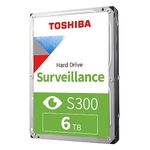 Toshiba S300 6TB Internal Surveillance Hard Drive, 3.5’’ SATA HDD, Supports up to 64 HD cameras at a 180TB/Year workload (HDWT860UZSVA)
