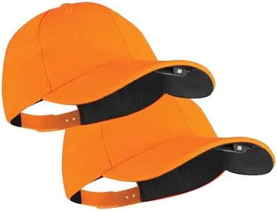 LED Hat Light - POWERCAP Baseball Cap with Light Built in - LED Cap Visor Light with Bright Headlight and IPX4 Rating (2.5 Orange 2-Pack)