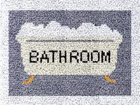 Bathroom Latch Hook Rug Kits Set for Adults and Starter Crochet Hook Cushion Floor Mat Sofa Seat Cushion Crocheting Kits with Preprinted Canvas Crochet Yarn Carpet Kits Home Decor 52X38CM