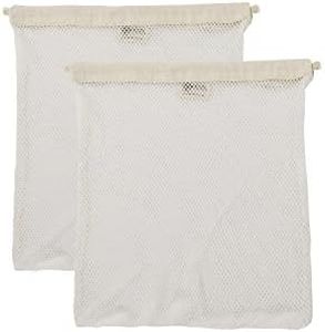 Simple Ecology Organic Cotton Mesh Laundry Bag; Machine Washing Bags for Delicates, Lingerie and Garments, Medium 2 pack