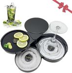 MBAFIT 3-Tier Cocktail Salt Seasoning Box Cocktail Rimmers Bar Glass Bartender Tool and Margaritas Gimlets for Home Party Bar