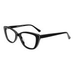 Firmoo Blue Light Blocking Cat Eye Reading Glasses 1.25 for Women, Black White Computer Reader Glasses Reduce Eye Strain Fatigue