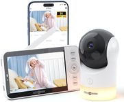 PARIS RHÔNE Video Baby Monitor, 2K UHD WiFi Camera, Night Vision, 5” Smart Baby Monitor with App Control, Motion and Cry Detection, AI Tracking, Three-Way Audio, RGB Night Light, Lullabies