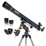 Celestron - AstroMaster 90EQ Refractor Telescope - Refractor Telescope for Beginners - Fully-Coated Glass Optics - Adjustable-Height Tripod - Bonus Astronomy Software Package