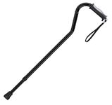 Drive Devilbiss Swan Neck Black Folding Walking Stick with Gel Grip Handle