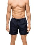 DANISH ENDURANCE Mens Swimming Shorts with Mesh Lining, Quick Dry, Beach Shorts, Navy, L