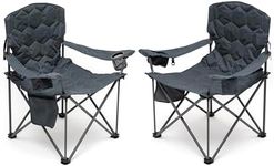 SUNNYFEEL XXL Oversized Camping Chair Heavy Duty 500 LBS for Big Tall People Above 6'4 Padded Portable Folding Sports Lawn Chairs with Armrest Cup Holder & Pocket for Outdoor/Travel/Picnic/Camp