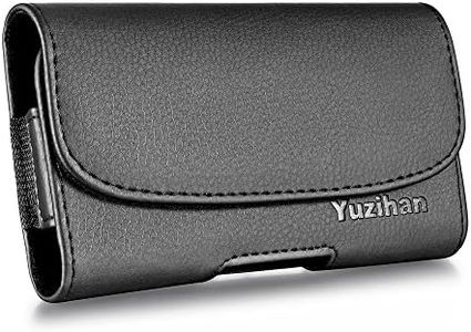 Yuzihan Belt Holster Pouch for iPhone 5 5S 5C SE 4 inch Phone Premium Leather Fit with Thick Dual Layer Defender Case/Lifeproof Case/Hybrid Armor Case/Battery Case On