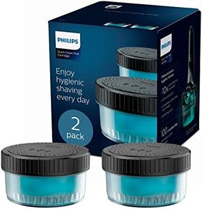 Philips Quick Clean Pod, Cartuchos de Recarga para Afeitadora Electrica Hombre, Pack 2 Unidades, Fragancia Fresh, CC12/50