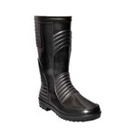 HILLSON WelSafe Black Industrial Safety Gumboots Mens Black Long Pvc Boots For High Ankle Safety 12.5 Inch Size-9