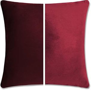 26" x 26" Throw Pillow - AZ Maroon: 2 PCS / 4 Sided. Luxurious Premium Down Alternative Fill w/Reversible Cover Microsuede/Microplush Fabric. Forever Fluffy, Beautiful & Supportive. Soft & Comfy.