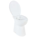 'vidaXL High Rimless Ceramic Toilet - Soft Close, Extra Height for Comfort, White, Easy to Clean and Assemble - Ideal for Bathroom