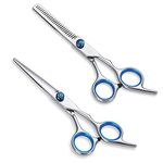 Kyraton Hair Cutting Scissors Shears 2 Pieces, Professional Hair Thinning Scissors Cutting Teeth Shears, Barber Hairdressing Texturizing Scissors, Premium Shears for Hair Cutting for Salon and Home.