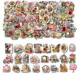 120 Pcs Flower Vintage Stickers Journal Diary Paper Stickers for Scrapbooking DIY Page Decor