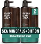 Every Man Jack Men’s Hydrating Body Wash for All Skin Types - Cleanse and Hydrate Skin with Naturally Derived Marine Extracts, Coconut Oil, and a Sea Minerals + Citron Scent - 33.8 fl. oz. - 2 Bottle