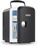 AstroAI Mini Fridge 4 Litre, 6 Can Portable AC+DC Power Cooler, for Bedrooms, Cars, Offices; Skincare, Makeup, Cosmetics, Food (Black)