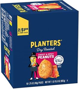 PLANTERS Sweet and Spicy Peanuts, Dry Roasted Peanuts, Spicy Nuts, Nuts Individual Packs, Party Snacks, Snack Nuts, Snacks On the Go, Kosher, 1.75oz (18 Pack)