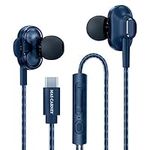 MAS CARNEY USB-C Headphones TI9, Dual Speaker Array, Built-in Chipset, Microphone, Remote Control, In-ear Earphones compatible with Samsung, Huawei, OPPO, VIVO, Honor, Google Pixel smartphones, iPads