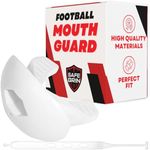 SafeGrin Football Mouth Guard with Strap – Upper & Lower Teeth Protection - Soft, Comfortable & Moldable Football Mouthguard for Braces with Strap - Perfect Lip Guard Mouthpiece for Adult & Youth
