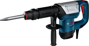 Bosch GSH 500 Corded Electric Demolition Hammer With Hex, 1,100W, 2,900 bpm, 7.8 J, 5.6 kg, Low Vibration + 1 Pointed Hex chisel, 280 mm, 17 mm shank, 280 mm& Carrying Case, 1 Year Warranty