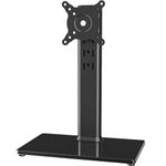 Single LCD Computer Monitor Free-Standing Desk Stand Riser for 13 inch to 32 inch Screen with Swivel, Height Adjustable, Rotation, Holds One (1) Screen up to 35kgs