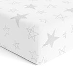 Cotton Baby Crib Fitted Bed Sheets for Cot | Organic Twill Fabric Baby Bedding for New Born, Infants, Toddlers | 52"x28" Pack of 1 | The White Cradle - Stars